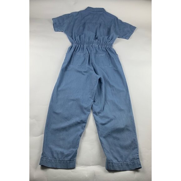 Universal Thread Light Wash Denim Chambray Button Front Jumpsuit 6 - Picture 6 of 8